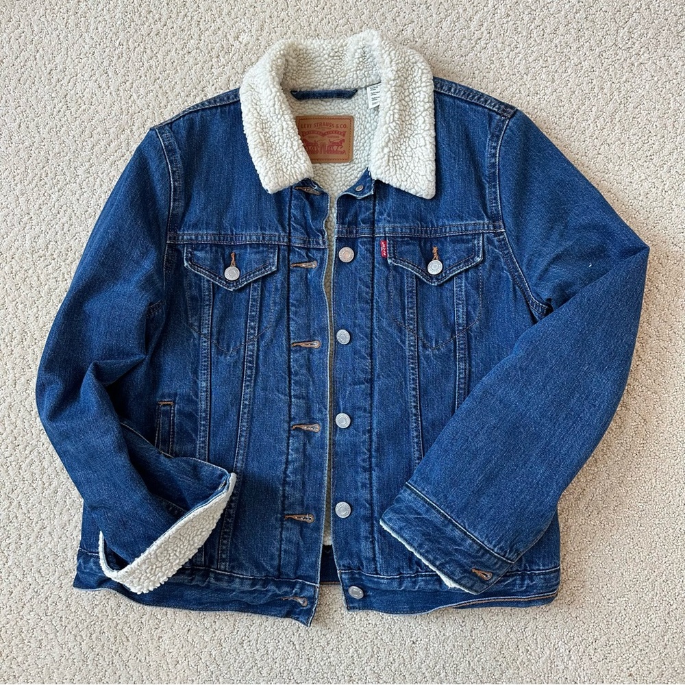 Levi's Blue Denim Jacket with Sherpa Lining